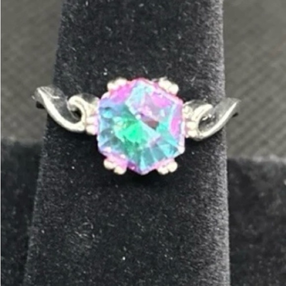 Elegant Silver and Multicolor Gemstone Ring